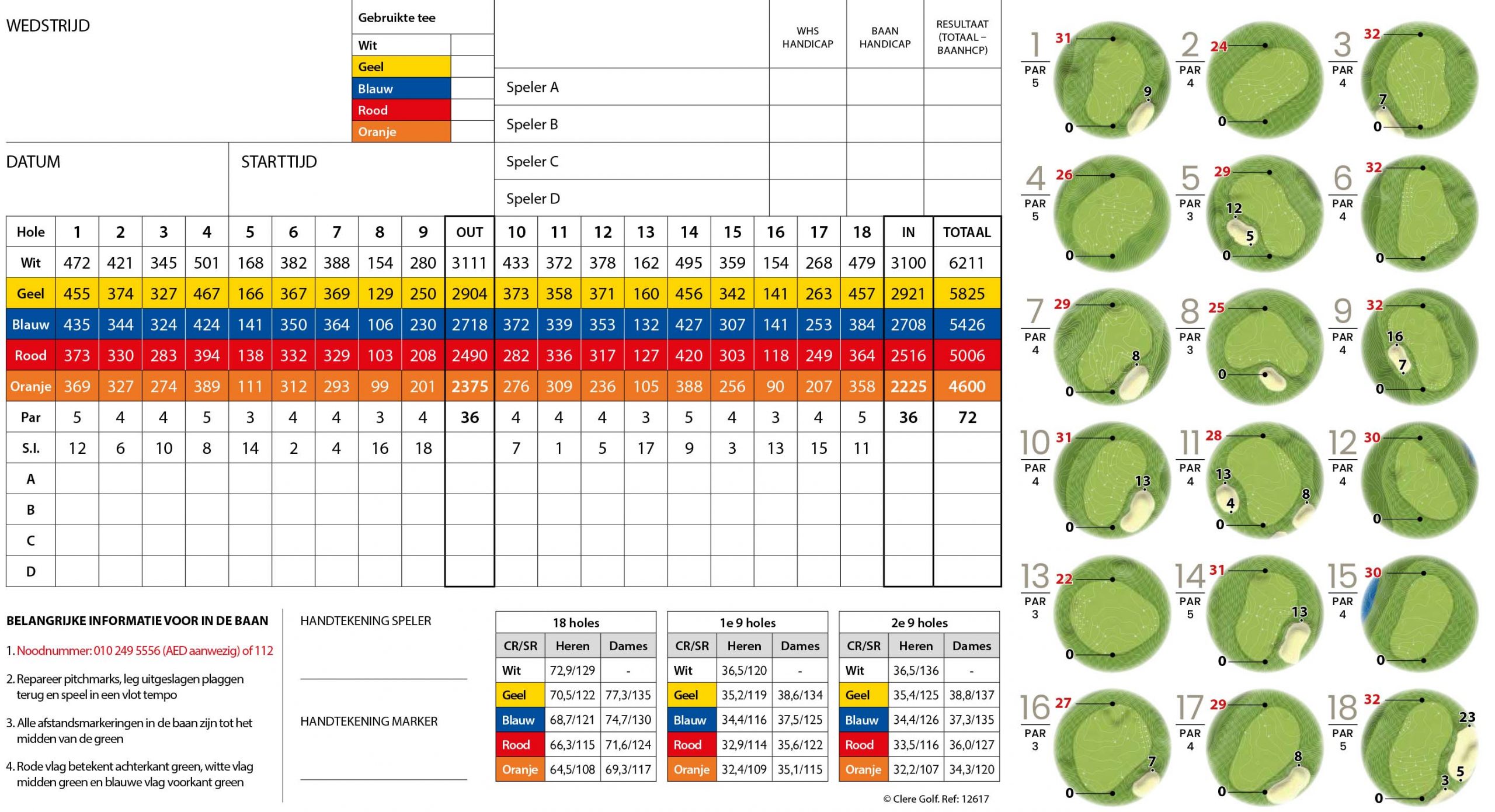 Scorekaart Golfclub Broekpolder
