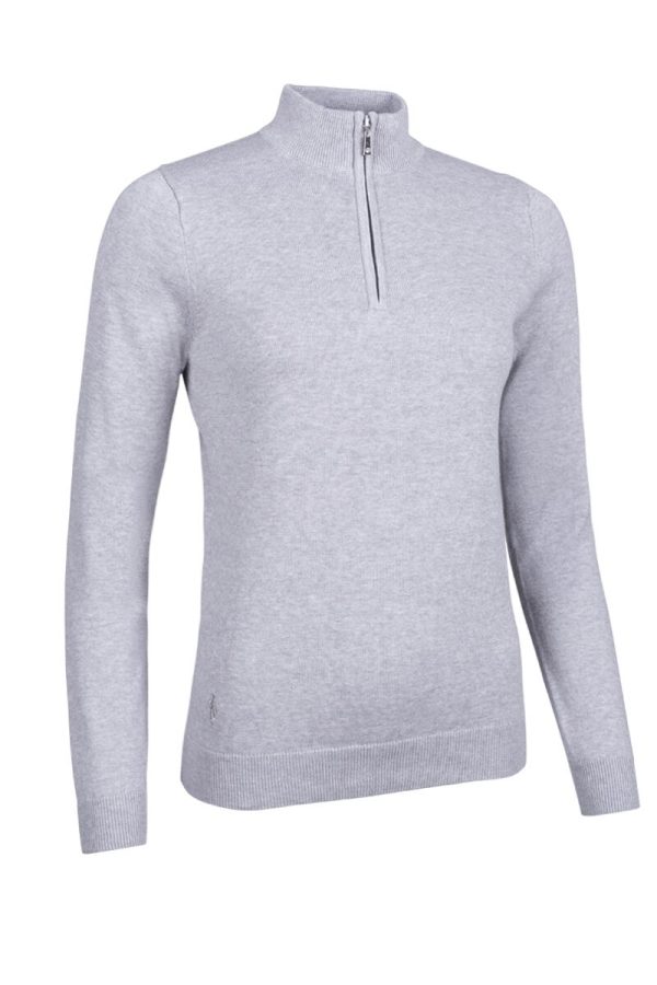 Ladies Quarter Zip Lightweight Cotton Golf Sweater - Afbeelding 4